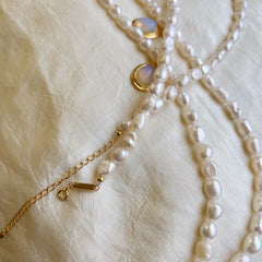 Pearl Necklace with Moonstone