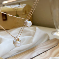 Single Flat Baroque Pearl Necklace Pendant