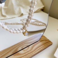 Pearl Necklace with Moonstone