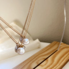 Single Flat Baroque Pearl Necklace Pendant