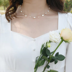 Baroque Pearl Necklace, Freshwater Pearl Necklace for Wedding