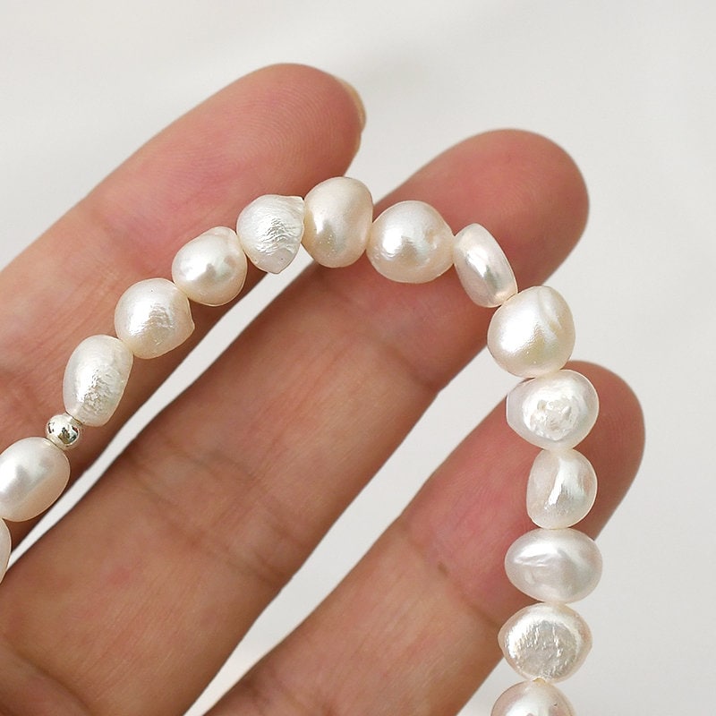 Natural Pearl Stretch Bracelet, Fresh Water Pearl Bracelet, Baroque Pearl Bracelet, Wedding Bracelet, Bridal Bracelet, Bridesmaid bracelet