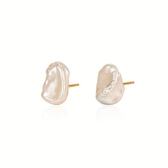 Baroque Pearl Stud Earrings with Gold Filled Post