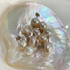 Baroque Pearl Stud Earrings, Natural Fresh Water Pearl Earrings, Single Irregular Pearl Earrings, Large Pearl Earrings, Pearl Stud Earrings