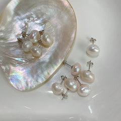 Baroque Pearl Stud Earrings, Natural Fresh Water Pearl Earrings, Single Irregular Pearl Earrings, Large Pearl Earrings, Pearl Stud Earrings