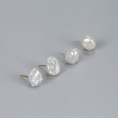 Baroque Pearl Stud Earrings with Gold Filled Post