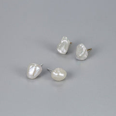 Baroque Pearl Stud Earrings with Gold Filled Post