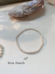 Natural Pearl Stretch Anklet, Baroque Pearl Anklet, Fresh Water Pearl Anklet Bracelet, Rice Pearl Elastic Anklet, Vintage Stretch Anklet