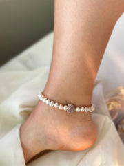 Baroque Pearl Anklet, Natural Pearl Anklet, Fresh Water Pearl Anklet Bracelet, Unique Pearl Anklet, Vintage Anklet, Braid Anklet for Wedding