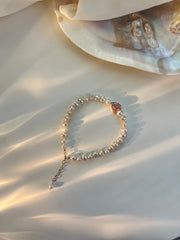 Baroque Pearl Anklet, Natural Pearl Anklet, Fresh Water Pearl Anklet Bracelet, Unique Pearl Anklet, Vintage Anklet, Braid Anklet for Wedding