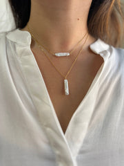 FreshWater Pearl Bar Necklace, 14K Gold Filled Chain